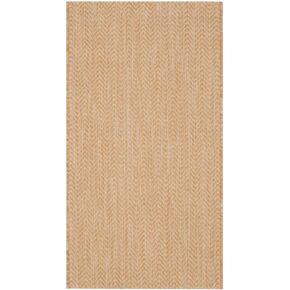 SAFAVIEH Courtyard Collection CY8022 Indoor/ Outdoor Non-Shedding Easy Patio Backyard Porch Deck Mudroom Area, 6'7" Square, Natural / Cream