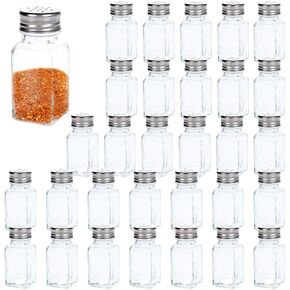 30 Pepper Glass Salt and Pepper Shaker Set 2.7oz Small Spice Shaker with Mesh Top Clear Glass Salt Shakers Glass Cheese Shaker for Storing Pepper, Sugar for Wedding Table Party