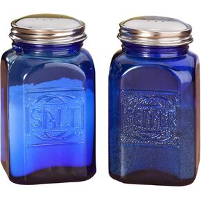 Miles Kimball Cobalt Blue Depression Style Glass Salt & Pepper Shakers