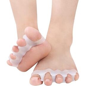 Toe Separators for Children, 2 Pairs Gel Toe Stretchers for Overlapping Toes, Kids Toe Separators Silicone, Toe Spacers Orthopedic Bunion Corrector, Hammer Straighten Correct Bunion Pain Toe for Kids