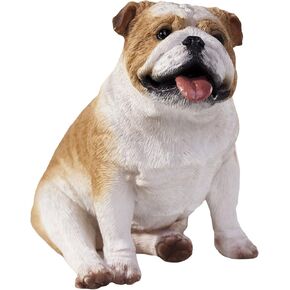 Sandicast Fawn Bulldog Sculpture, Sitting, Small Size