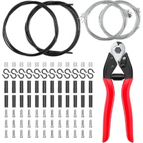 99PCS Universal Stainless Steel Bike Brake Cable Kit with Cable Cutter, Bike Brake Cable, Bicycle Shift Cable, Cable Housing, Bike Cable End Caps O-Rings for Mountain and Road Bicycle