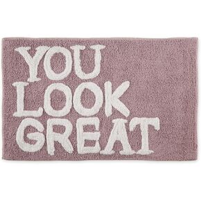 DII Tufted Shower/Bath Mat Soft Absorbent Bathroom Rug, Plush & Machine Washable, 20x31-Inches, White, Get Naked