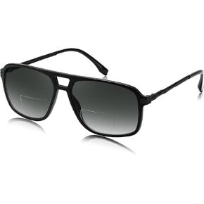 FEISEDY Aviator Bifocal Reading Sunglasses for Men Women Vintage Square Tinted Blue Light Blocking Readers B0181