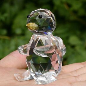 IFOLAINA تماثيل بطة كريستال تحمل حقيبة مدرسية تمثال صغير هدايا العودة إلى المدرسة تماثيل بطة زجاجية تماثيل حيوانات صغيرة مصنوعة يدويًا هدية رائعة للأطفال in Kuwait