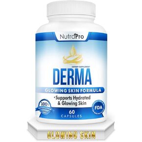 Dermal Repair Complex for Hydrated, Glowing Skin –Anti Aging Supplement with Phytoceramides & Alpha Lipoic Acid. Fast Results Hydration Pills Enhances Smoothness & Reduces Wrinkles. 60 Liquid Capsules