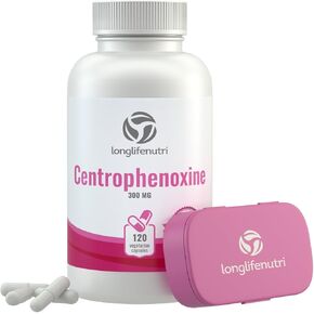 Centrophenoxine 300 mg - 120 Vegetarian Capsules | Supplement Made in USA | Cognitive Enhancer Nootropic | Promotes Healthy Aging & Brain Function | Supports Memory & Focus | 300mg Pure Powder Pills