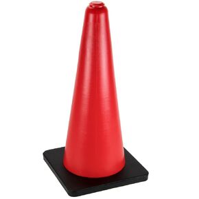 24" High Hat Cones in Fluorescent Orange with Black Base for Indoor/Outdoor Traffic Work Area Safety Marker & Agility Sport Training - Single
