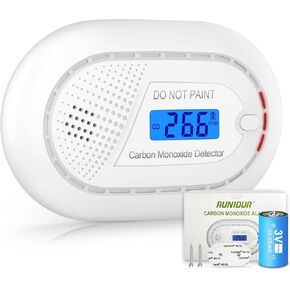 Carbon Monoxide Detectors with 10-Year Battery, Digital LCD Display, LED Flashing Signal Lights Portable CO Monitor Alarm for Travel, RV, Home, and Depot (1 Pack)