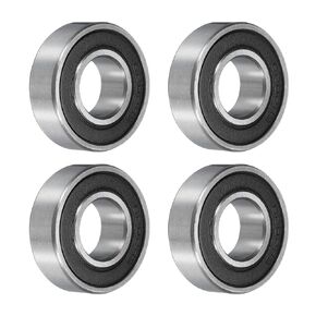 uxcell R12-2RS Deep Groove Ball Bearing 3/4 x 1-5/8 x 7/16 Inch Double Sealed Chrome Steel Bearings, 4pcs