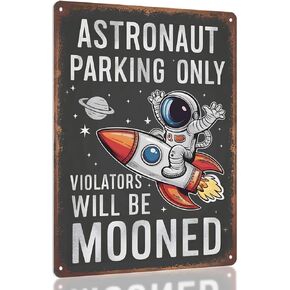 Funny Space Themed Decor Sign - Space Decor for Boys Room, Space Themed Bedroom Decor, Outer Space Room Decor, Space Themed Gift by Opix Design, Astronaut Parking