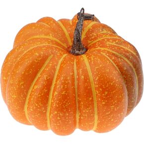 Gresorth 20 cm Fake Flat Pumpkin Lifelike Handle Artificial Food Halloween Christmas Decoration