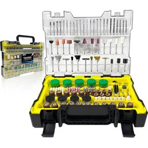 مجموعة ملحقات الأدوات الدوارة، 500 قطعة من قطع الملحقات، سيقان بقطر 1/8 بوصة (3.2 مم)، رؤوس أدوات دوارة لسهولة القطع والصنفرة والطحن والنحت والتلميع والحفر والنقش in Kuwait