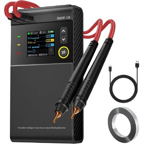Battery Spot Welder, WESTOBiG Portable Handheld Spot Welder Double Pulse 4 Combination Gears Adjustable 5000mAH Spot Welding 0.1MM-0.25MM for Iron/Stainless Steel/Nickel Strip /18650 Battery Pack