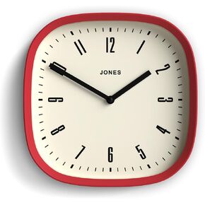 JONES CLOCKS Retro Square Wall Clock in Acrylic, The 'Marvel' in Grey, 25 x 25 x 5cm in Kuwait