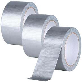 XUXU 3 Pack Duct Tape Heavy Duty Waterproof Silver Duct Tape, Strong Adhesive Duct Tape Bulk for Indoor Outdoor Repairs Tear by Hand, 60 Yards x 2 Inch Total