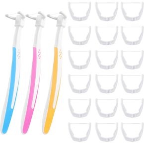 3 Pieces Reusable Dental Floss Handle with 300 Pieces Dental Floss Refill Heads Unflavored Colorful Floss Interdental Toothpick Flosser for Adults and Kids Teeth Cleaning, 3 Colors