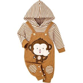 FOCICI Baby Boy Girl Clothes Long Sleeve Outfits Fall/Winter Baby Romper Ribbed Hoodie Clothing