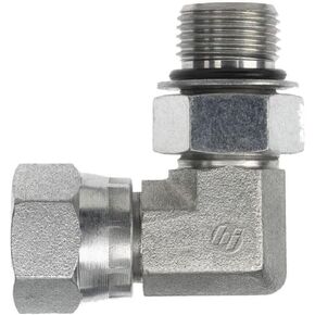 Brennan FS6809-20-20-NWO-FG Forged Steel 90 Degree Elbow O-Ring Face Seal Fitting, 1-11/16"-12 NPT x 1-5/8"-12 NPT Thread, 1-1/2" Female Face Seal Swivel x 1-1/2" Male Adjust. O-Ring Boss in Kuwait