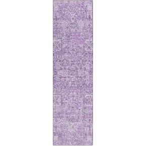 Addison Rugs Chantille ACN611 Lilac 2'3" x 7'6" Indoor Outdoor Hallway Runner Rug, Stain Resistant Washable Kitchen Area Carpet for Bathroom, Laundry and Bedroom Rug