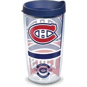 كوب Tervis مصنوع في الولايات المتحدة الأمريكية بجدار مزدوج NHL Montreal Canadiens معزول يحافظ على المشروبات باردة وساخنة، 16oz، الرف العلوي