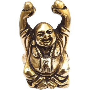 athizay Laughing Buddha Sitting 5.5 cm Brass Happy Ho Tai Monk Statues Known as Prosperity Buddha Home Decor and Gifting Idols in Kuwait