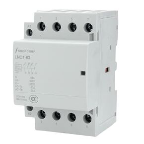63 Amp 4 Pole Normally Open (NO). IEC 400V Contactor (Silent Operation) – 220/240VAC Coil, 40a contactor Motor Load and Lighting Load 60A with Mounting Base for DIN Rail