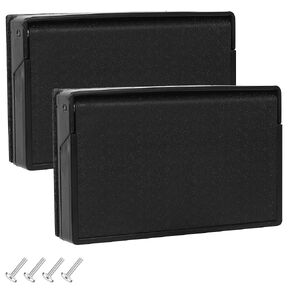 2-Pack RV Exterior Power Outlet Cover Plate (Black) - Weatherproof Seal for GFI/GFCI Receptacles, Durable Thermoplastic with Spring-Loaded Lid