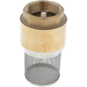 Baosity Brass Foot Valve Mesh Check Valve with Strainer Filter DN40 1-1/2 Inch, Installed at a Pump or at The Bottom of a Pipe line