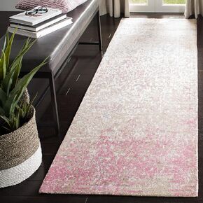 SAFAVIEH Expression Collection 2'6" x 8' Ivory/Grey EXP477F Handmade Viscose Runner Rug