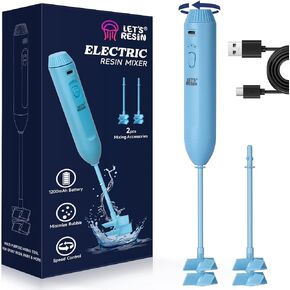 LET'S RESIN Auto Resin Mixer, Hands-Free Easy Clean Epoxy Mixer, Electric Stirrer for 24Fl.oz Mixing, Resin Supplies for Resin Casting, Molds, Soap Making(10pcs 32oz Mixing Cups) Blue