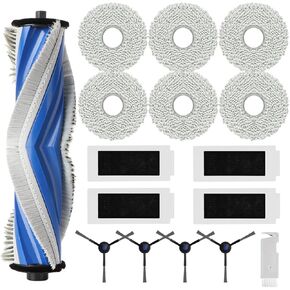 Accessories Kit for ECOVACS DEEBOT T30S/ T30S Combo/ T30 Omni/ T30 PRO OMNI Robot Vacuum, Replacement Parts with 1 Main Brush (Zero Tangle Brush), 4 HEPA Filter, 4 Side Brush, 6 Mop Pads