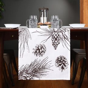 Woodland Pinecone Winter Table Runner - Perfect for Winter Decorations, Cabin Decor, Winter Decor, Rustic Lodge Dining Rooms and Farmhouse Kitchens (12 x 72 Inches Long)
