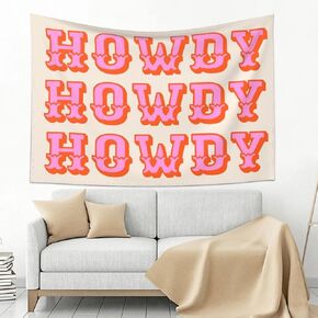 Howdy Tapestry Cute Preppy Retro Vintage Funny Tapestry Decor Aesthetic for College Bedroom Decoration Living Room Wall Decoration Gift Tapestry 60x40 inches