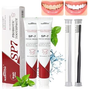Sp-7 Probiotic Toothpaste, Sp-7 Probiotic Whitening Toothpaste, Sp-7 Fresh Breath Toothpaste, Brightening & Stain Removing Toothpaste (2Pcs, with 2 toothbrushes)