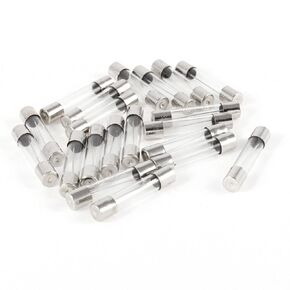uxcell 20pcs Fast Blow Glass Tube Fuse 15A 250V 6 mm x 30 mm (Pack of 20)
