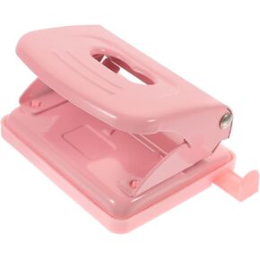 STOBOK 2 Hole Paper Punch, Metal Pink Hole Punch Adjustable Hole Punch Mini Stapler Rose Gold Stapler for Office and Home