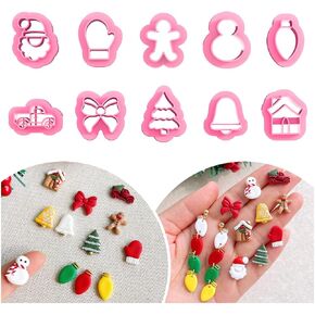 Christmas Clay Cutters, Polymer Clay Cutters for Christmas Earrings Making, 24 Shapes Winter Clay Cutters, Christmas Clay Cutters for Polymer Clay Jewelry (All 1)