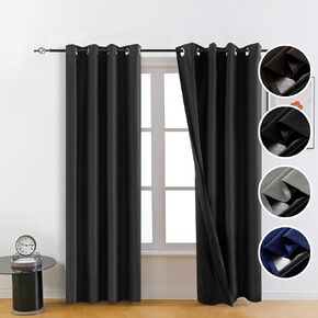100% Blackout Curtains for Bedroom,Grey Curtains for Living Room,Black out Curtains 84 Inch Long,Room Darkening Curtains Bedroom Curtains,Living Room Curtains,Window Curtains,54 Wide,2 Panels