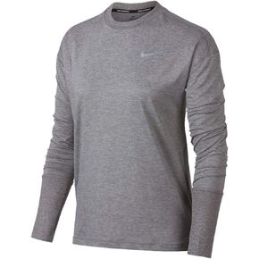 Nike Womens Element L/S Running Shirt Gunsmoke/Atmosphere Grey/Heather 928741-036 (Small)