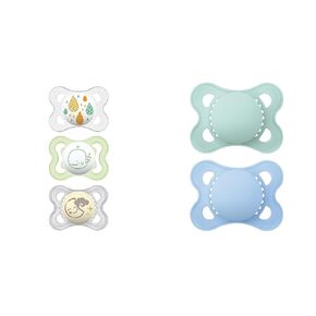 MAM Variety Pack Baby Glow in The Dark Pacifier, Includes 6 Types of Pacifiers, Nipple Shape Helps Promote Healthy Oral Development, 0-6 Months, Girl, 6 Count (Pack of 1)