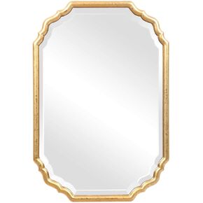 Spinner Moss + Fig Dorado Metallic Gold Leaf Mirror | Oval Wall Mirror Finished in Metallic Gold Leaf (22 in. W x 32 in. H x 1 in. D Oval Mirror)