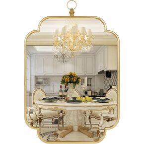 24"X40" Gold Wall Mirror with Gold Hanging Ring for Wall Decor Bathroom Bedroom Living Room Entryway, Dining Room Wall Decor