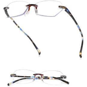 TERAISE Rimless Reading Glasses for Women/Men,Blue Light Blocking Reading Glasses,Ultralight Frameless Computer Readers