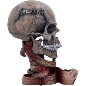 Nemesis Now Metallica Pushead Skull Statue, Metallica Collectible, Sad But True Inspired Skull, Heavy Metal Decor, Hand-Painted Resin, 23.5cm