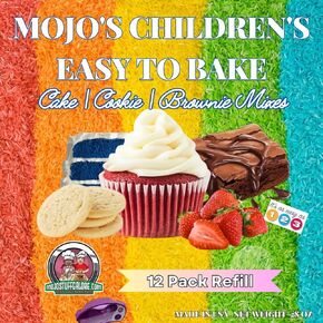 Mojo Stuff Galore Mojo's Children's Easy to Bake Oven Mixes | Play Toy Oven 12 Pack Mega Refill | Cupcakes Cookies Brownie Ultimate Baking Supplies | Super Pack Net Wt 30.2 oz