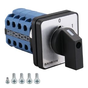 Baomain Rotary Cam Universal Changeover Switch LW28-20/4.01 660V 20A 0-1 Position
