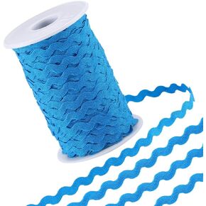 GORGECRAFT 50m x 5mm RIC Rac Trim Ribbon Red Wave Bending Fringe Trim Woven Braided Webbing Edge Fabric Lace for DIY Sewing Crafts Wedding Dress Clothes Embellishment Party Gift Wrapping Decor
