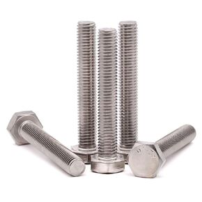 1/2-13 x 4-1/2" (4 PCS) Stainless Steel Hex Bolts, Hex Head Screws, Full Thread, Coarse Thread, Plain Finish, Machine Thread, Stainless Steel 304 (18-8)