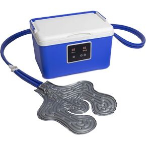 Renewed Blue Ice Cold Therapy Circulation Machine with Universal Pad- Back, Knee, Hip, Shoulder, Ankle- Quiet Cryotherapy Pain Relief for Post Surgical, Arthritis, and Swelling by Brace Direct